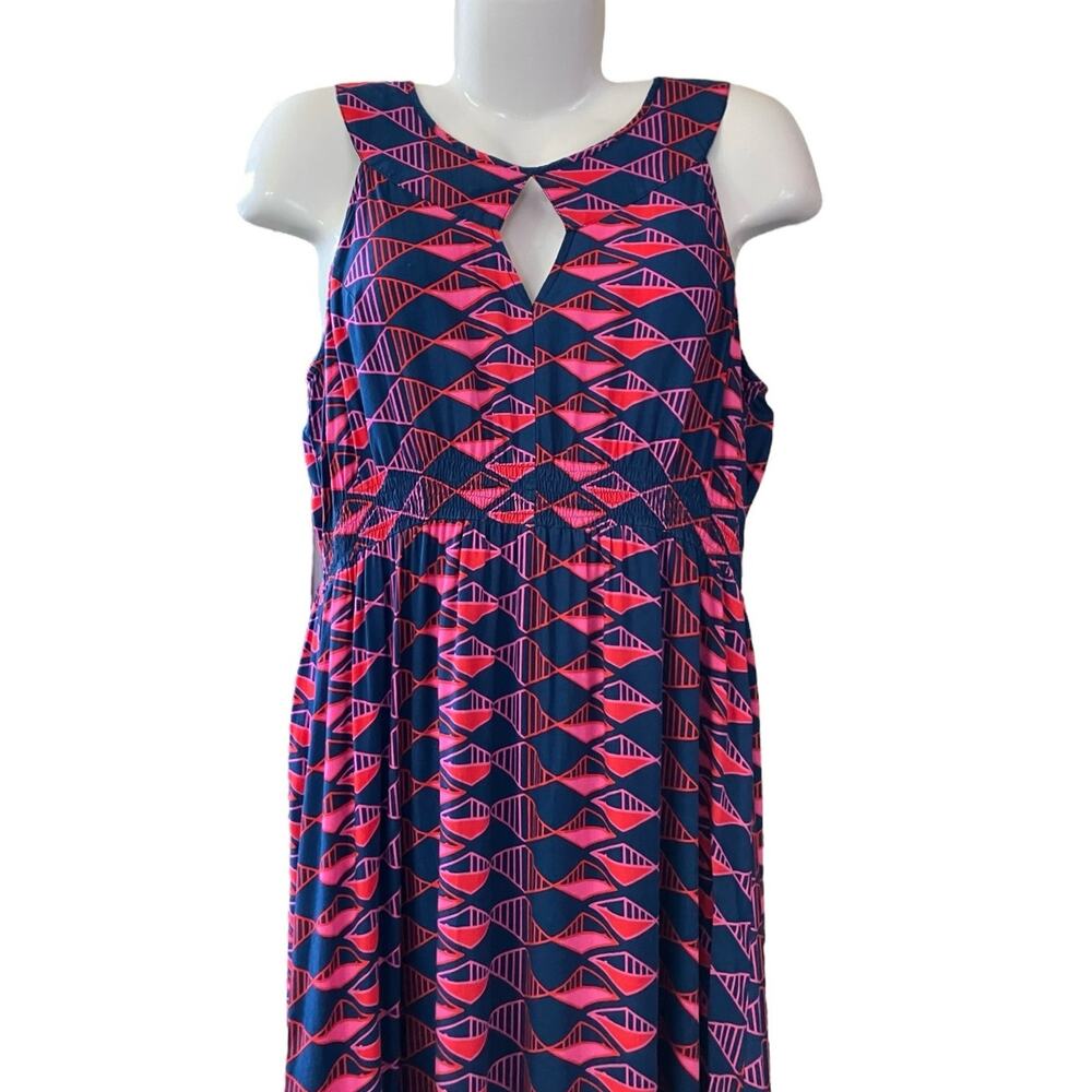 Escapada Women's Multicolor Keyhole Geometric Sleeveless Maxi Dress | Size L - Picture 7 of 10